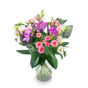 Flower of roses, freesias and lisianthus